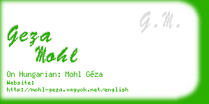 geza mohl business card